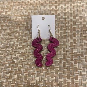 New purple glitter earrings